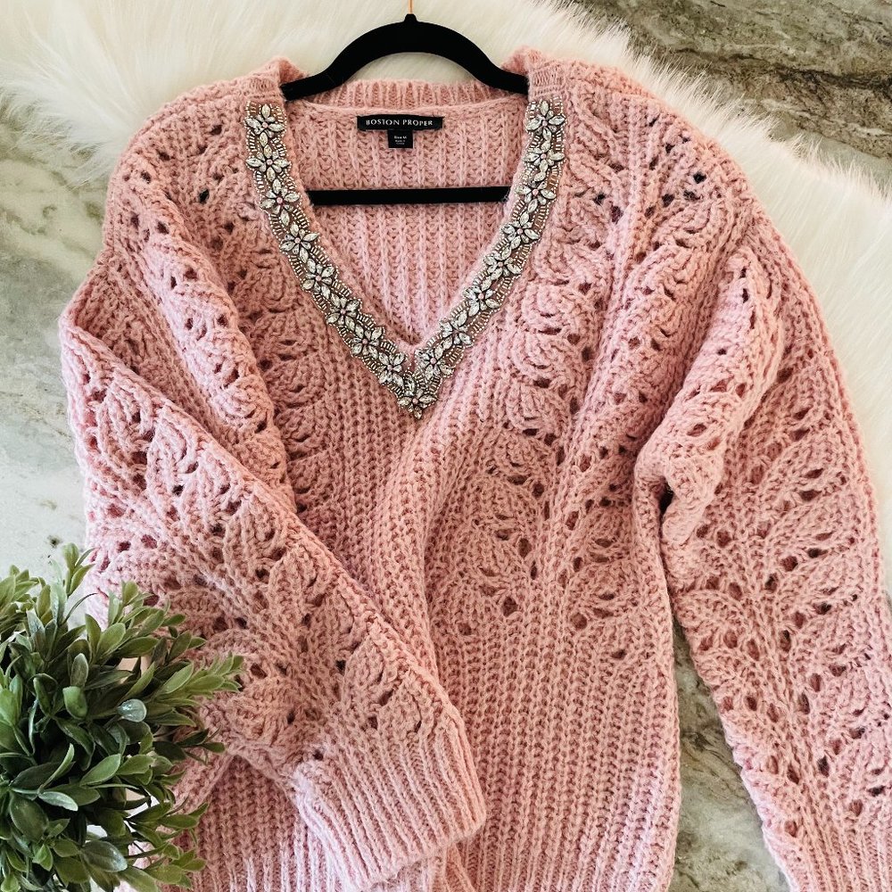 Boston Proper Open Knit Sweater